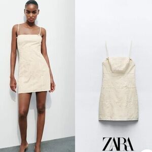 Zara Little Bow Embroidered Mini Dress Size XXL NWT